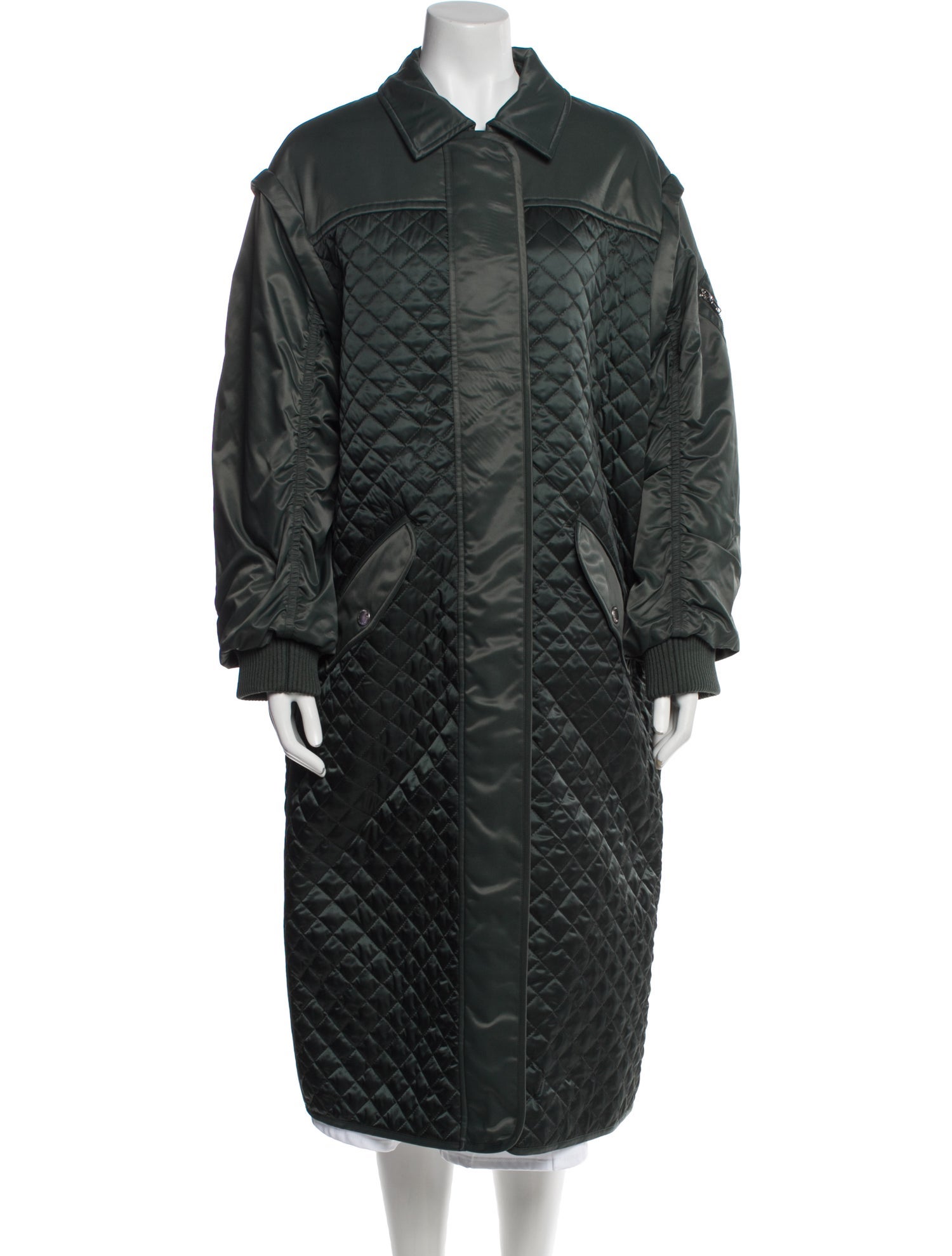 STAND STUDIO Nylon Plaid Print Parka