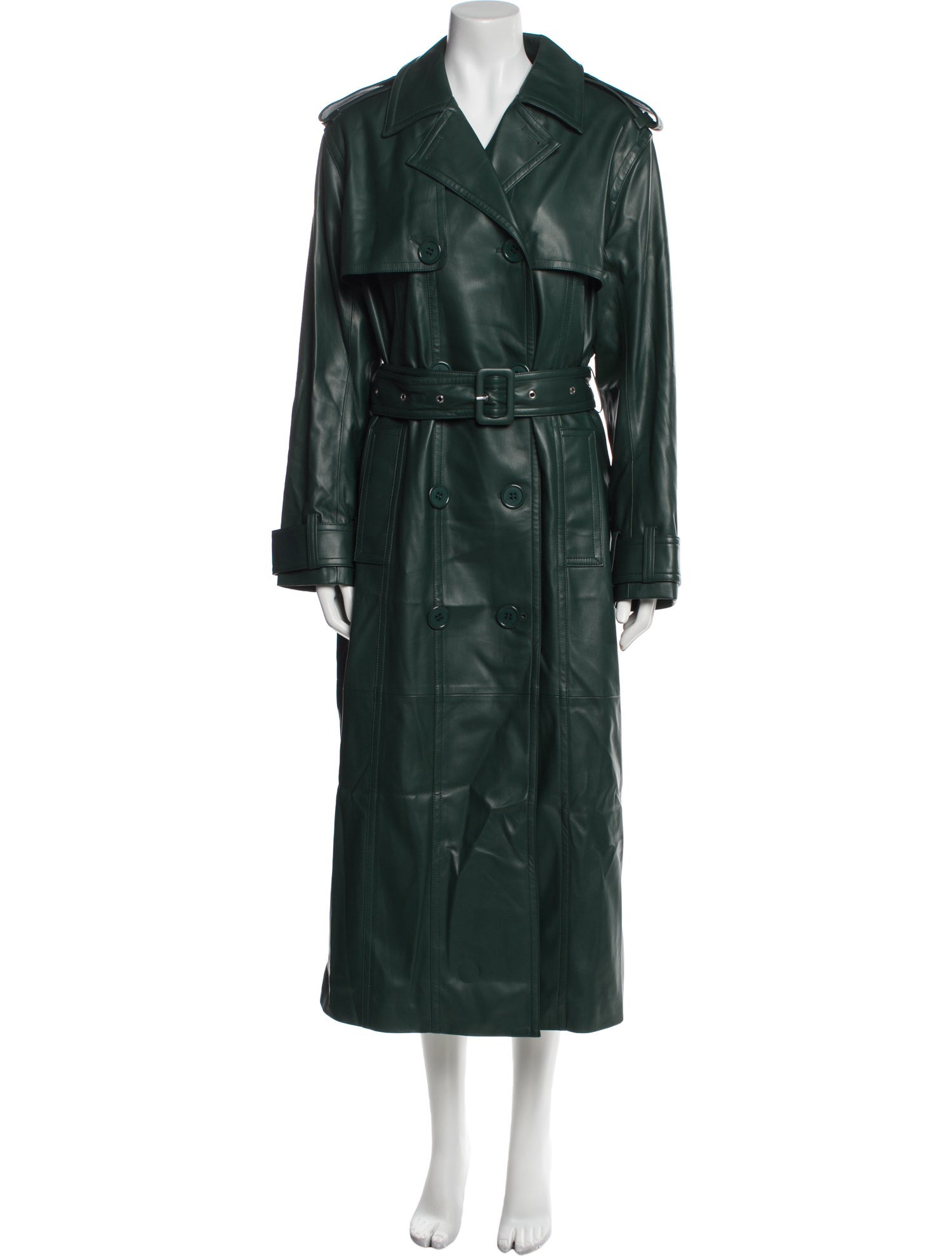 STAND STUDIO Faux Leather Trench Coat