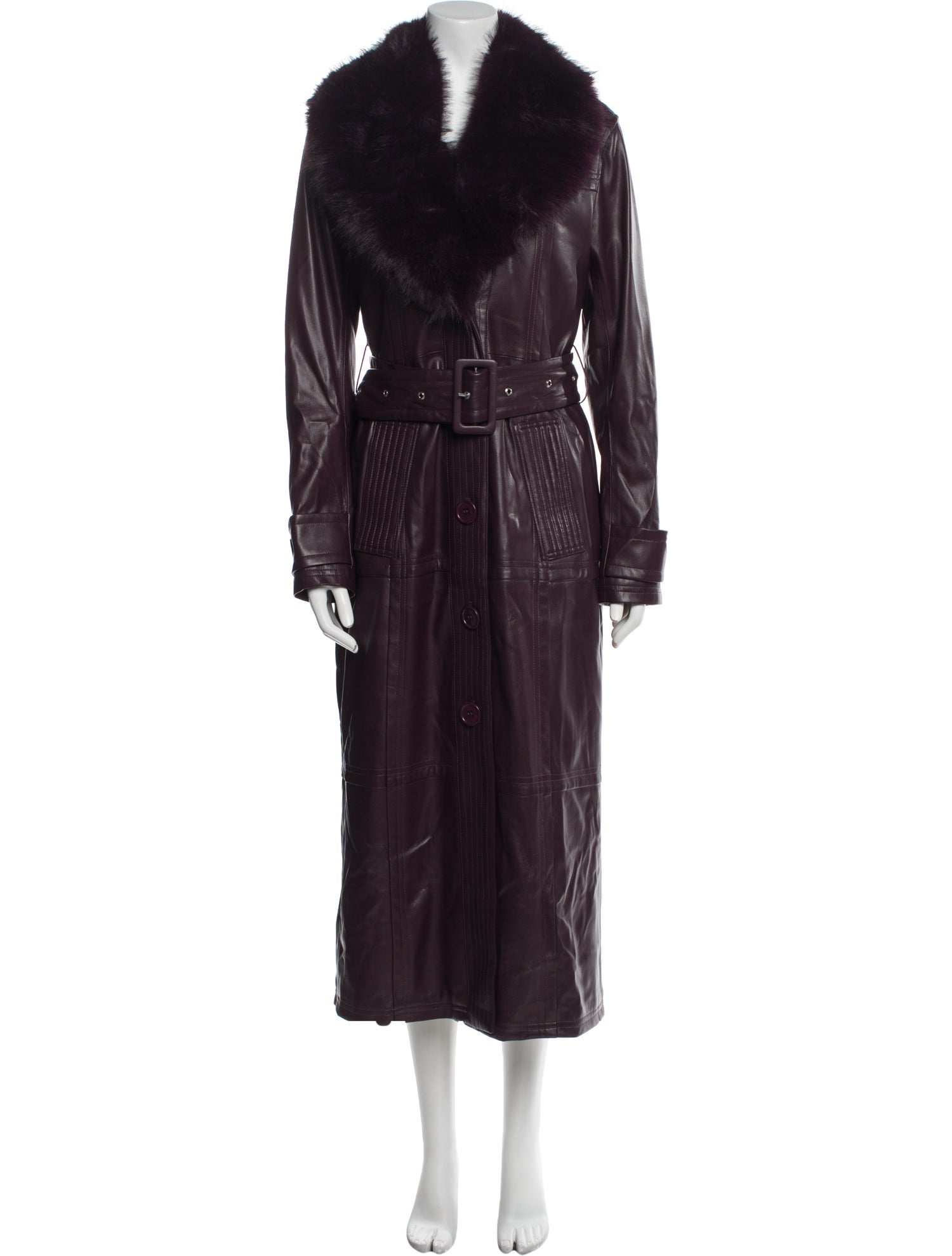 STAND STUDIO Faux Leather Faux Fur Coat