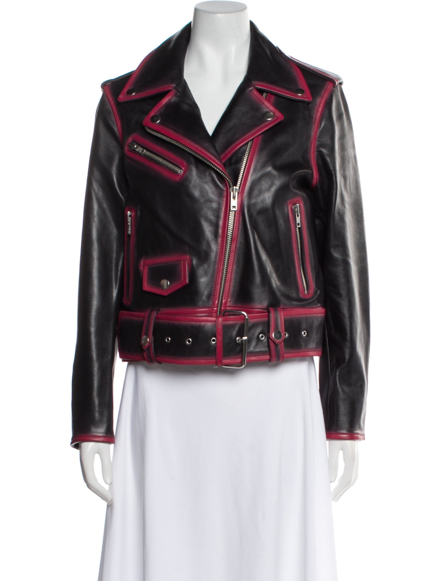 STAND STUDIO Leather Printed Biker Jacket w/ Tags