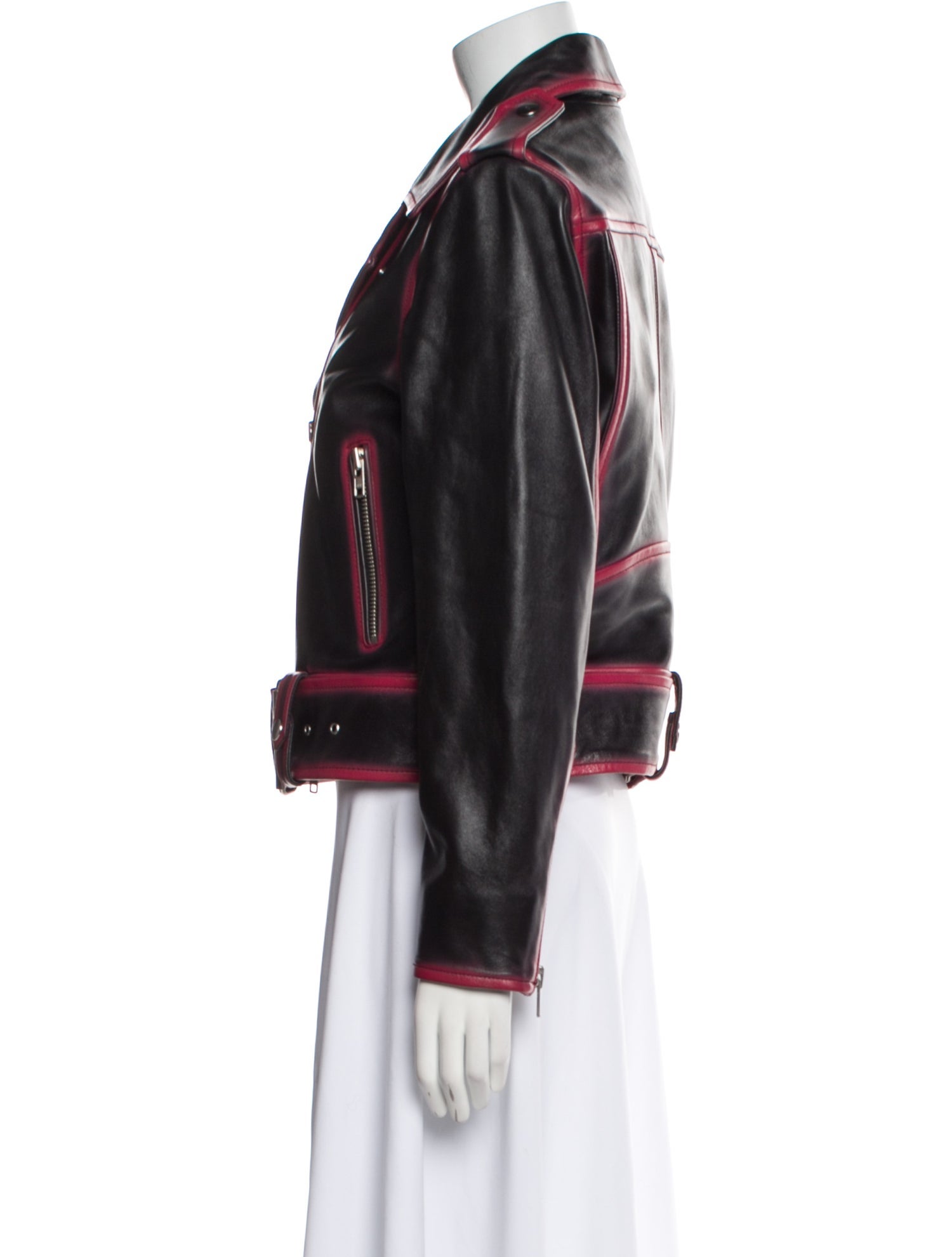 STAND STUDIO Leather Printed Biker Jacket w/ Tags