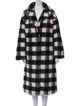 STAND STUDIO Plaid Print Faux Fur Coat