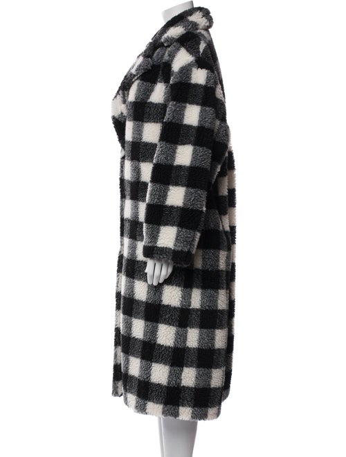 STAND STUDIO Plaid Print Faux Fur Coat