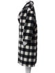 STAND STUDIO Plaid Print Faux Fur Coat