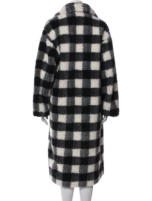 STAND STUDIO Plaid Print Faux Fur Coat