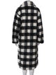 STAND STUDIO Plaid Print Faux Fur Coat