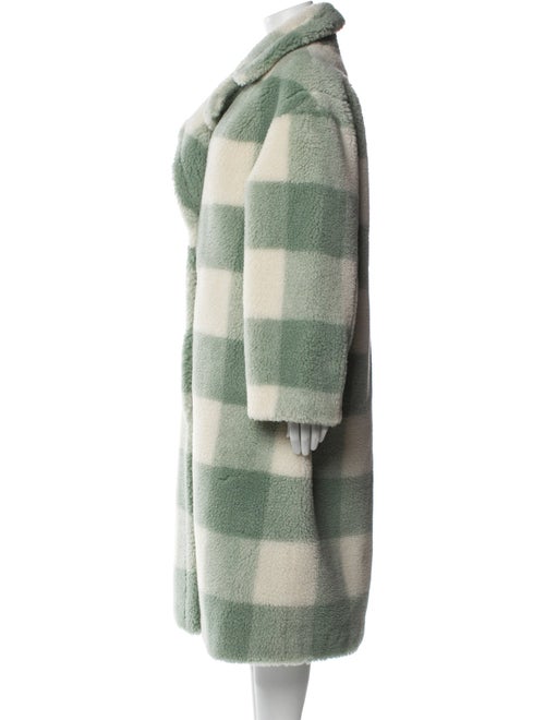 STAND STUDIO Plaid Print Faux Fur Coat