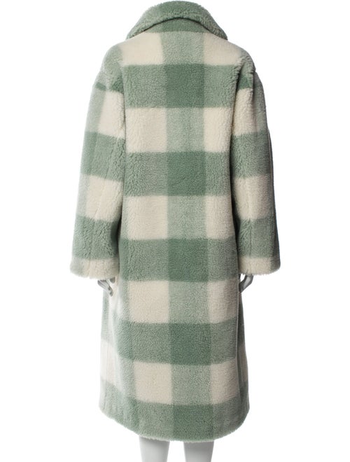 STAND STUDIO Plaid Print Faux Fur Coat