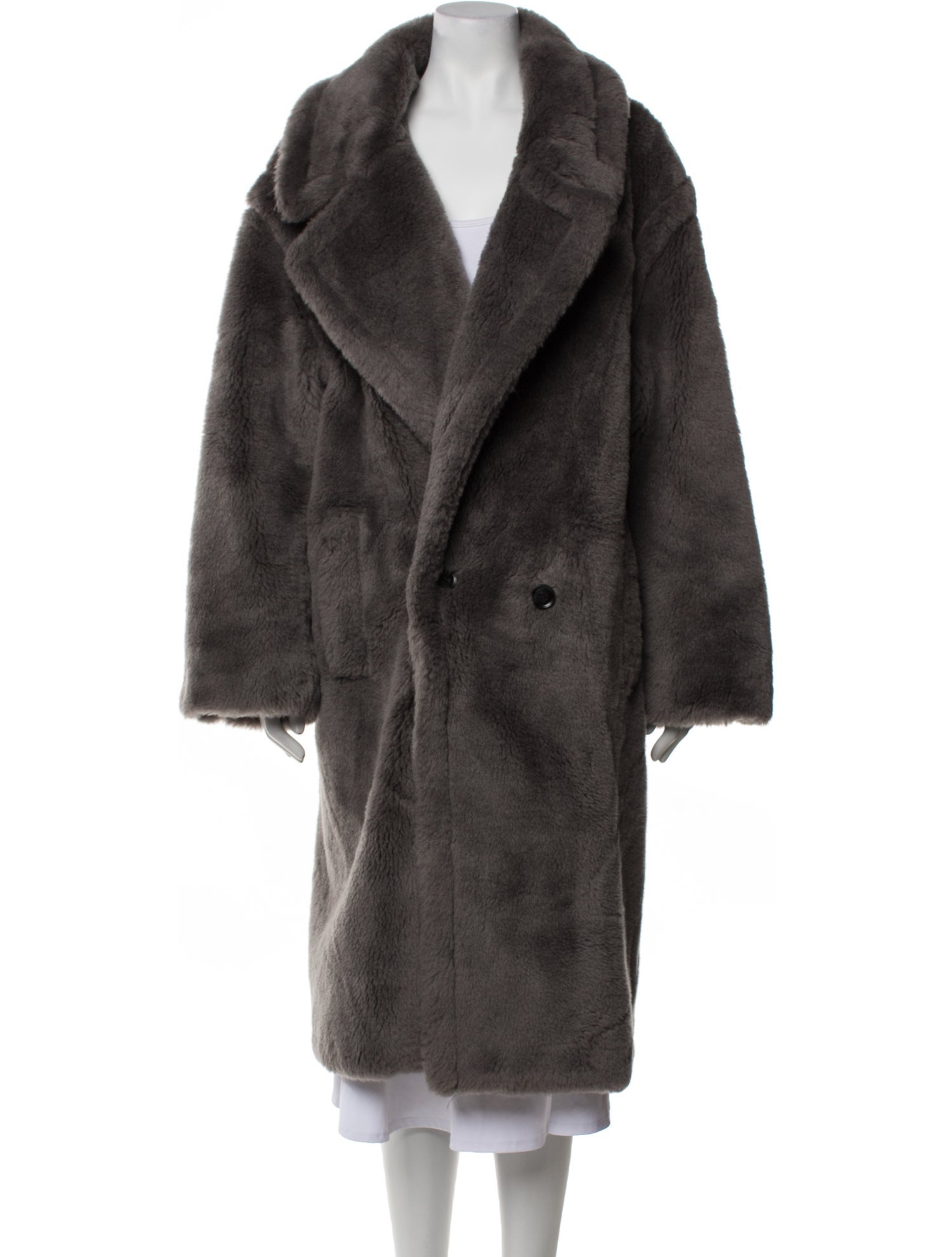 STAND STUDIO Wool Faux Fur Coat w/ Tags