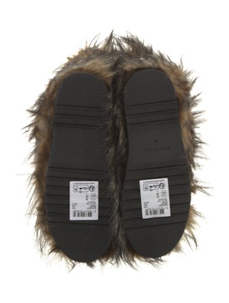 STAND STUDIO Faux Fur Animal Print Lace-Up Boots