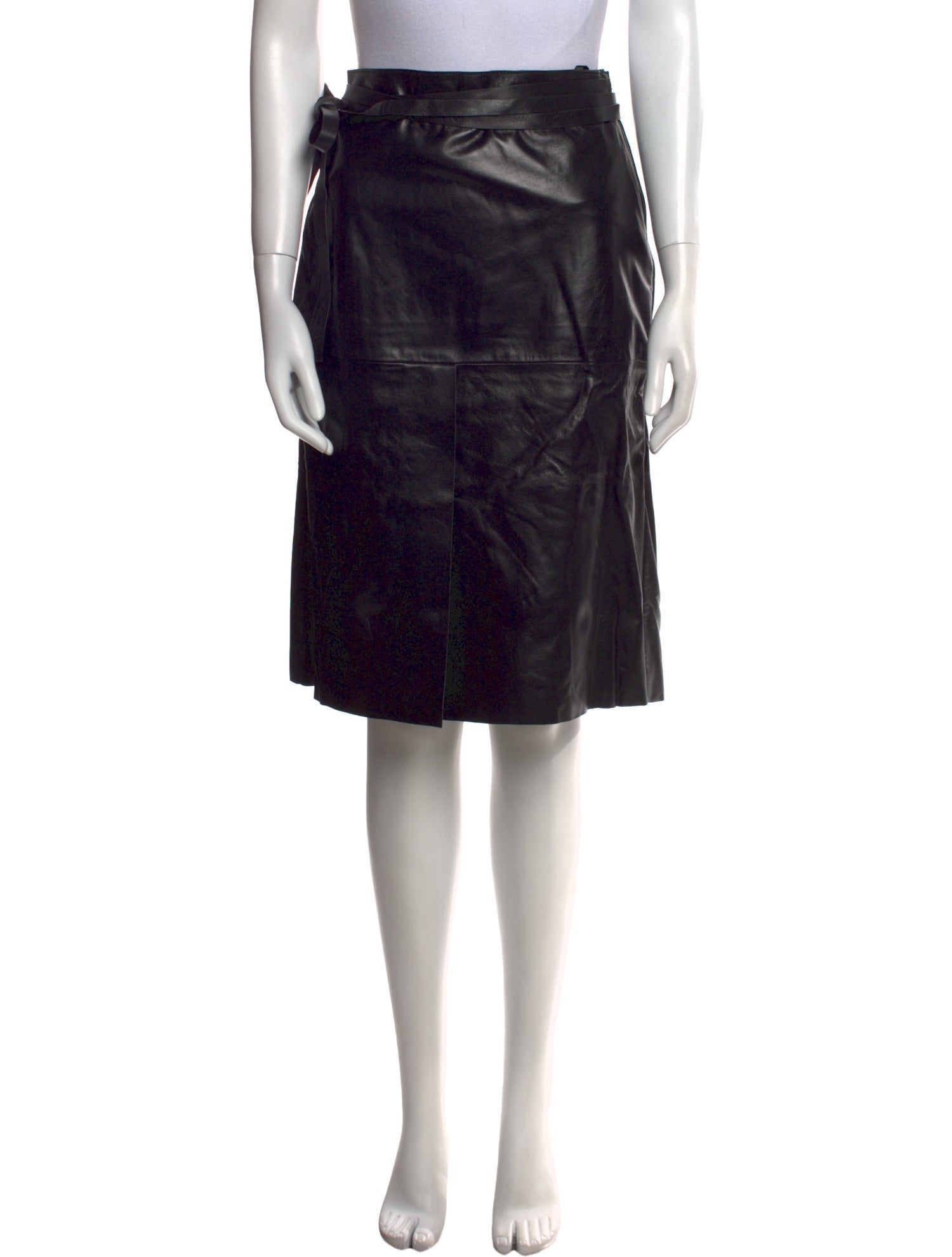 STAND STUDIO Lamb Leather Knee-Length Skirt