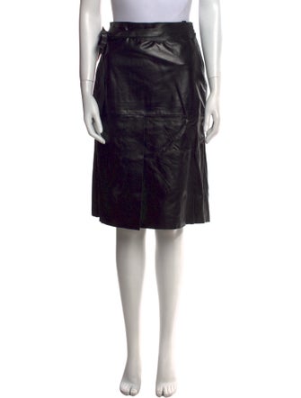 STAND STUDIO Lamb Leather Knee-Length Skirt