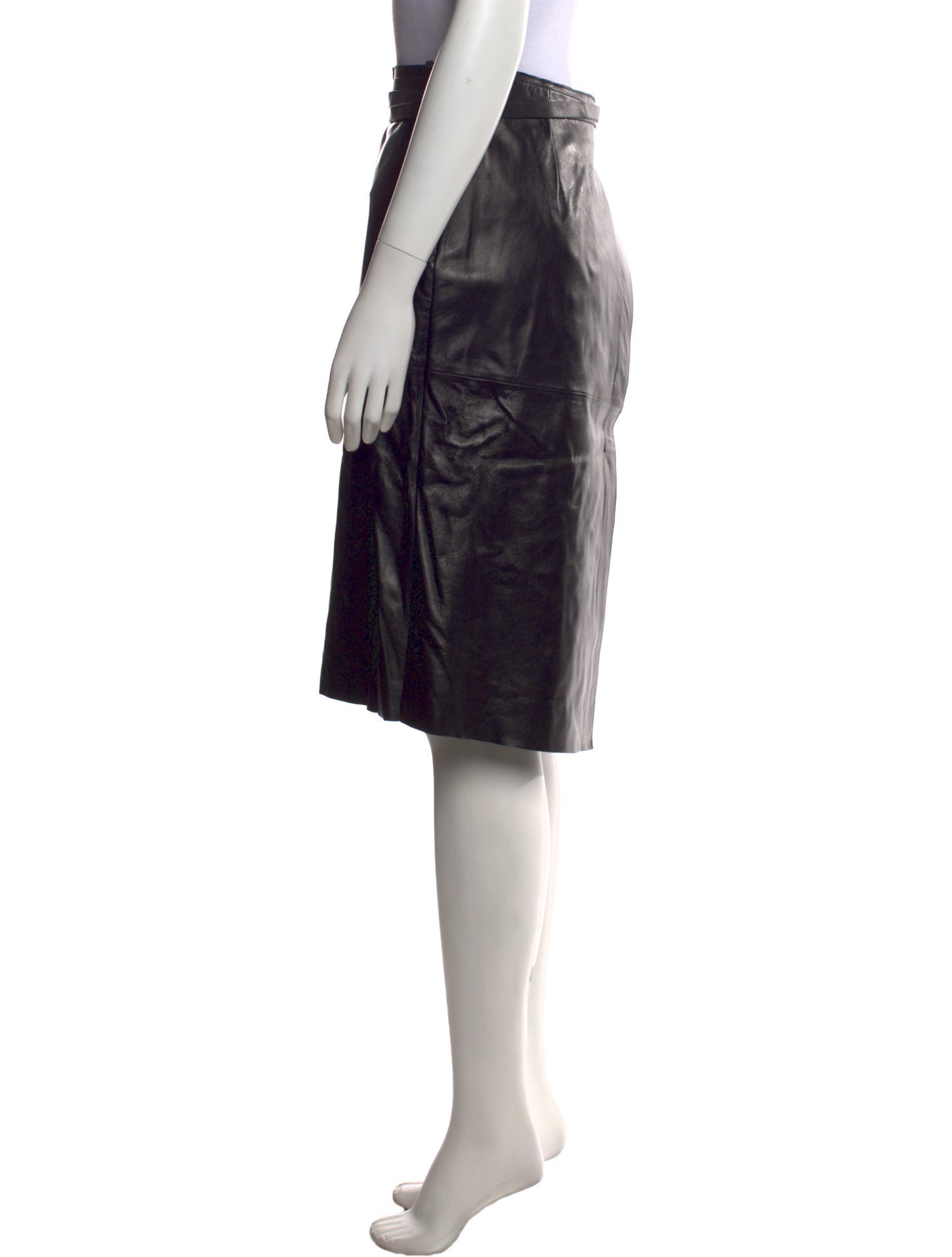 STAND STUDIO Lamb Leather Knee-Length Skirt
