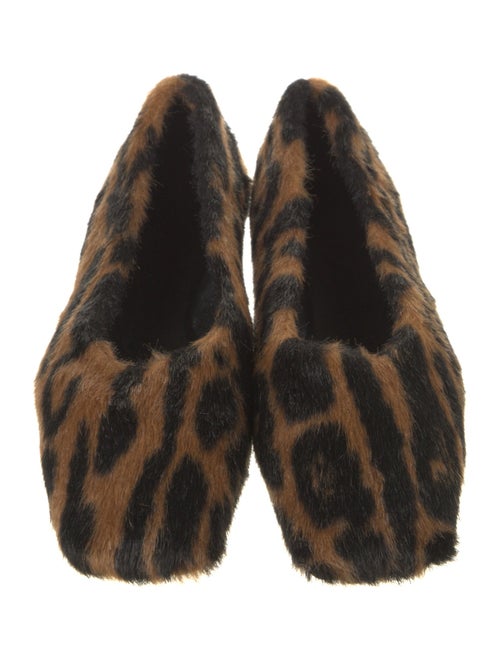 STAND STUDIO Ponyhair Animal Print Flats
