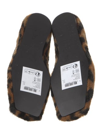 STAND STUDIO Ponyhair Animal Print Flats
