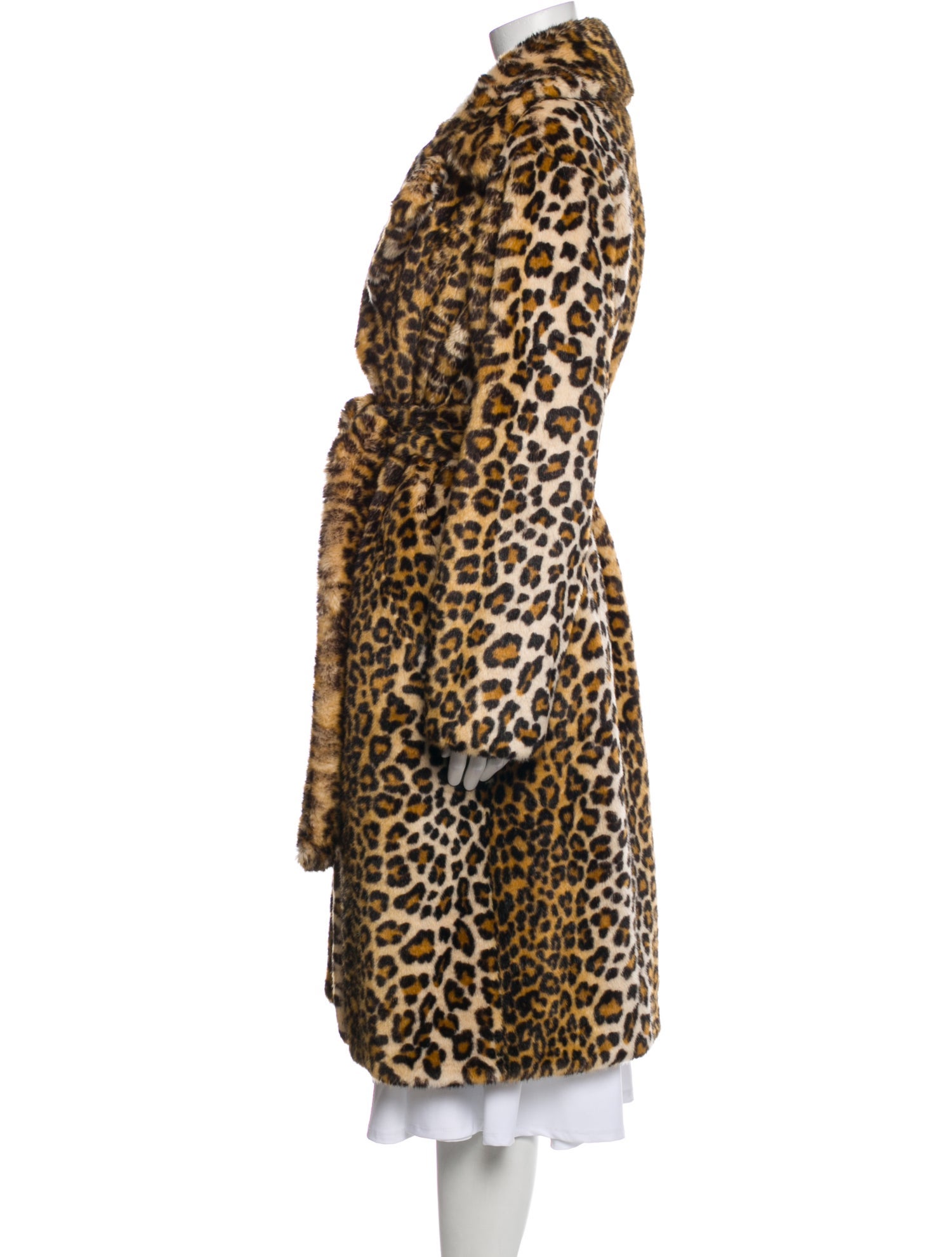 STAND STUDIO Faux Fur Animal Print Faux Fur Coat