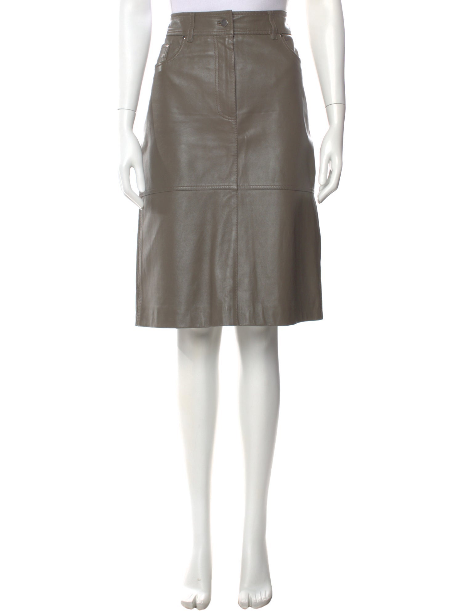 STAND STUDIO Lamb Leather Knee-Length Skirt