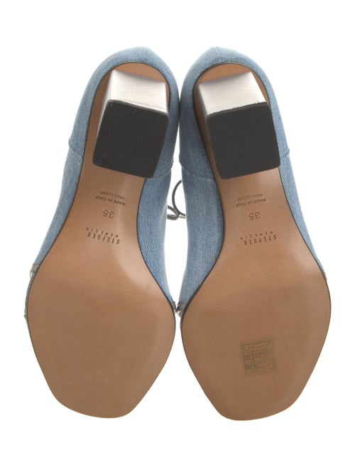 Stephen Venezia Denim Animal Print Slingback Sandals