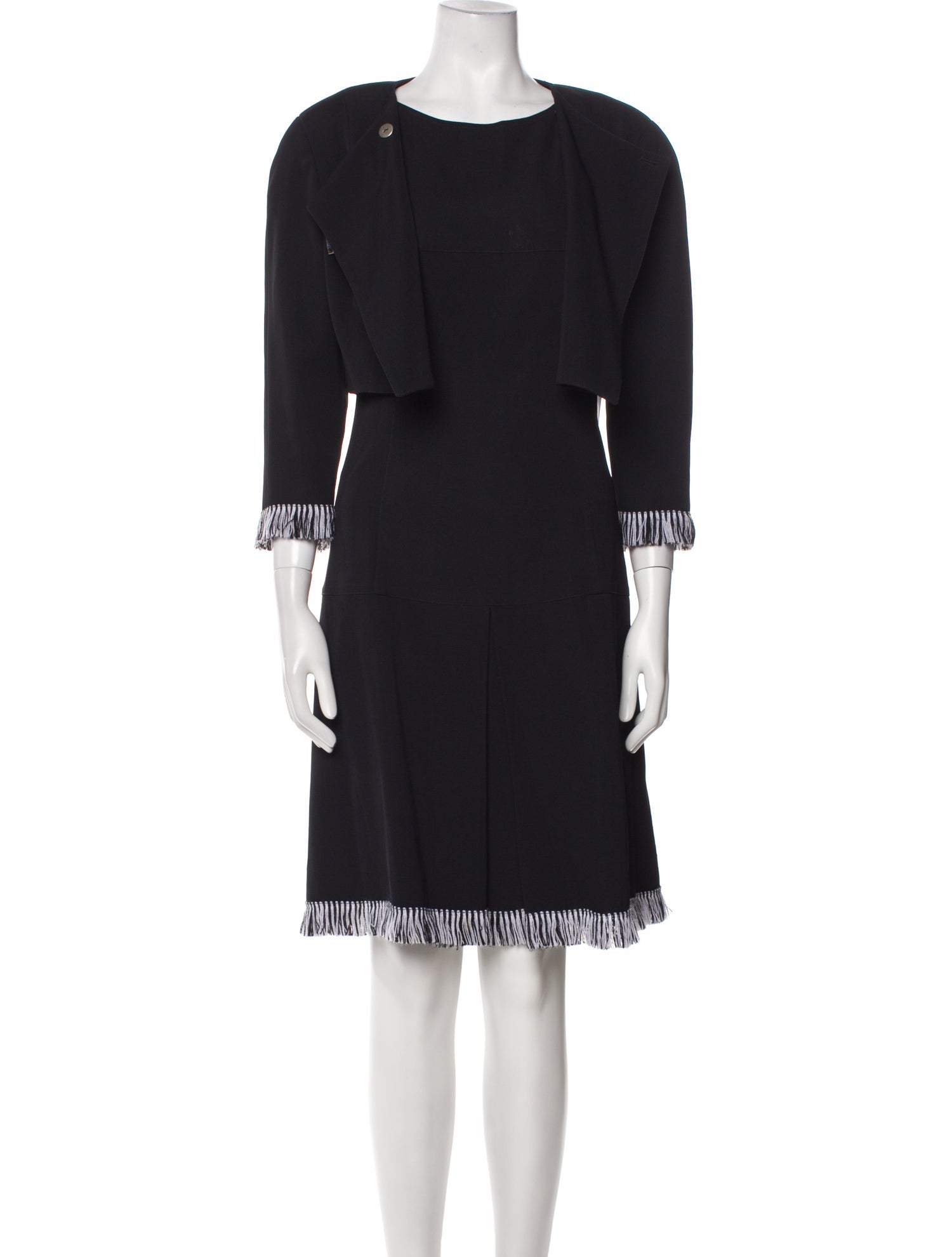 State Of Claude Montana Pleated Accents Dress Set
