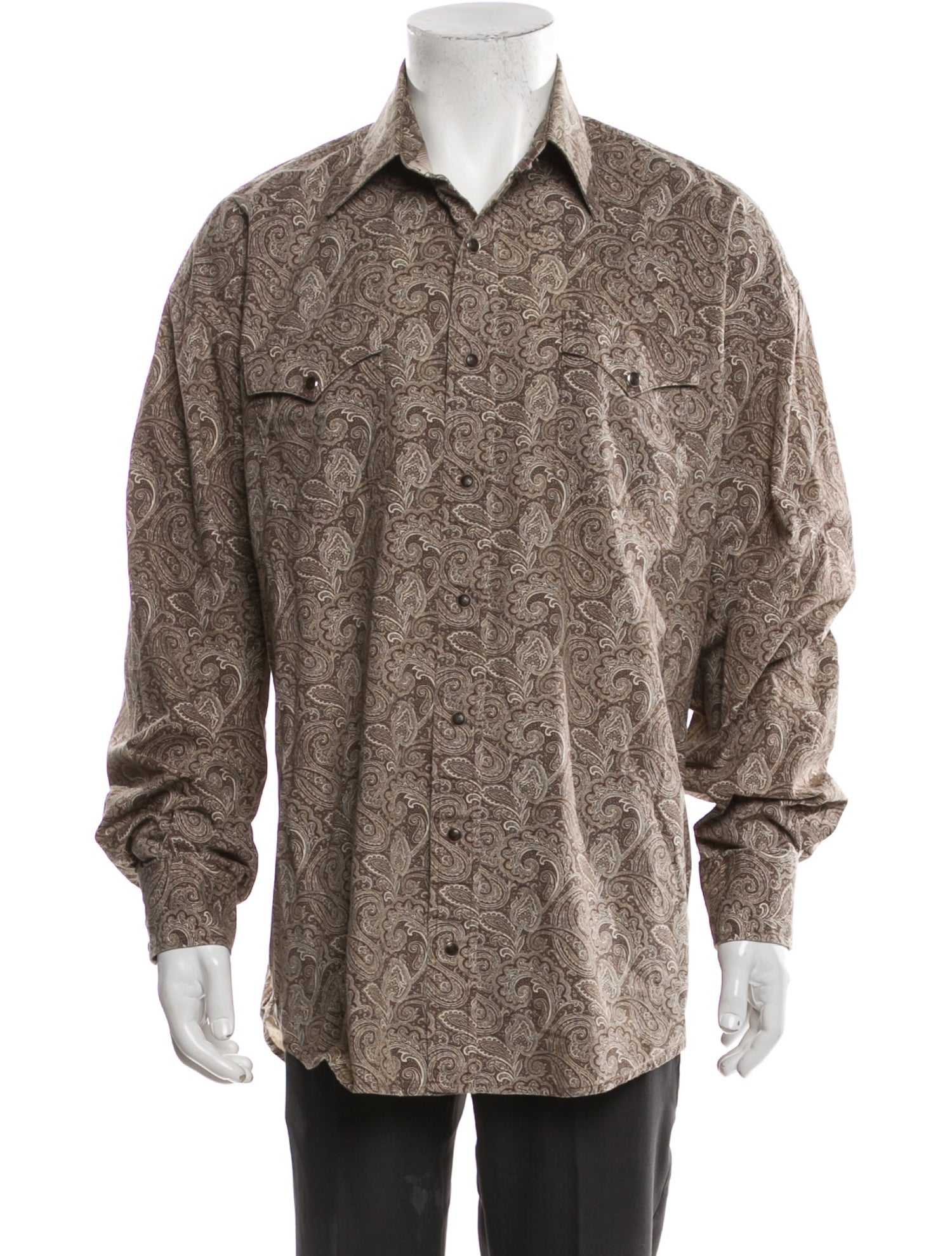 Stetson Paisley Print Long Sleeve Dress Shirt