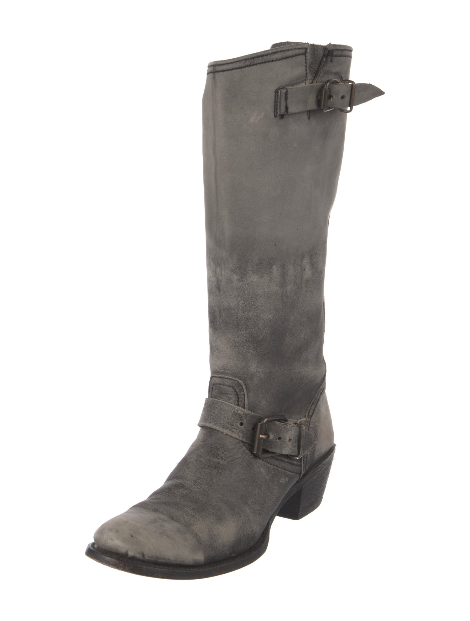 Stetson Leather Distressed Accents Riding Boots