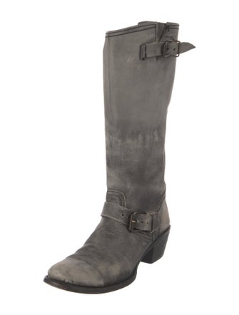 Stetson Leather Distressed Accents Riding Boots