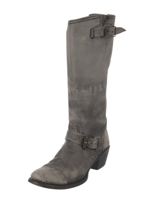Stetson Leather Distressed Accents Riding Boots