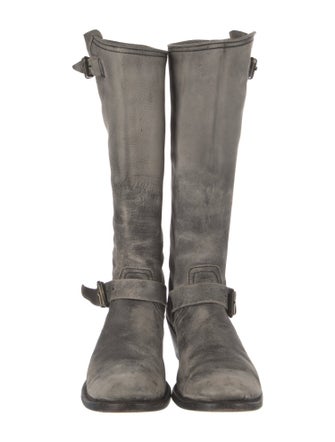 Stetson Leather Distressed Accents Riding Boots