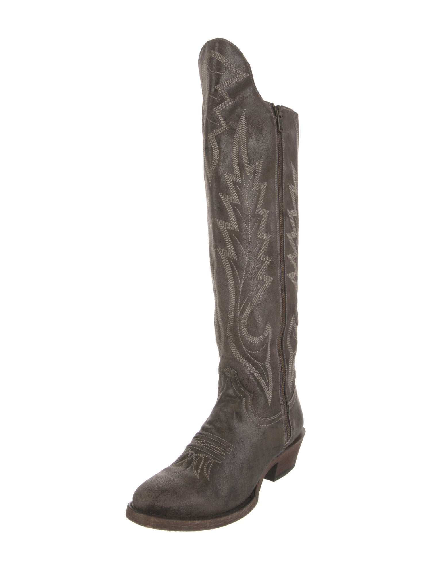 Stetson Leather Printed Riding Boots