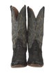 Stetson Ostrich Leg Colorblock Pattern Western Boots