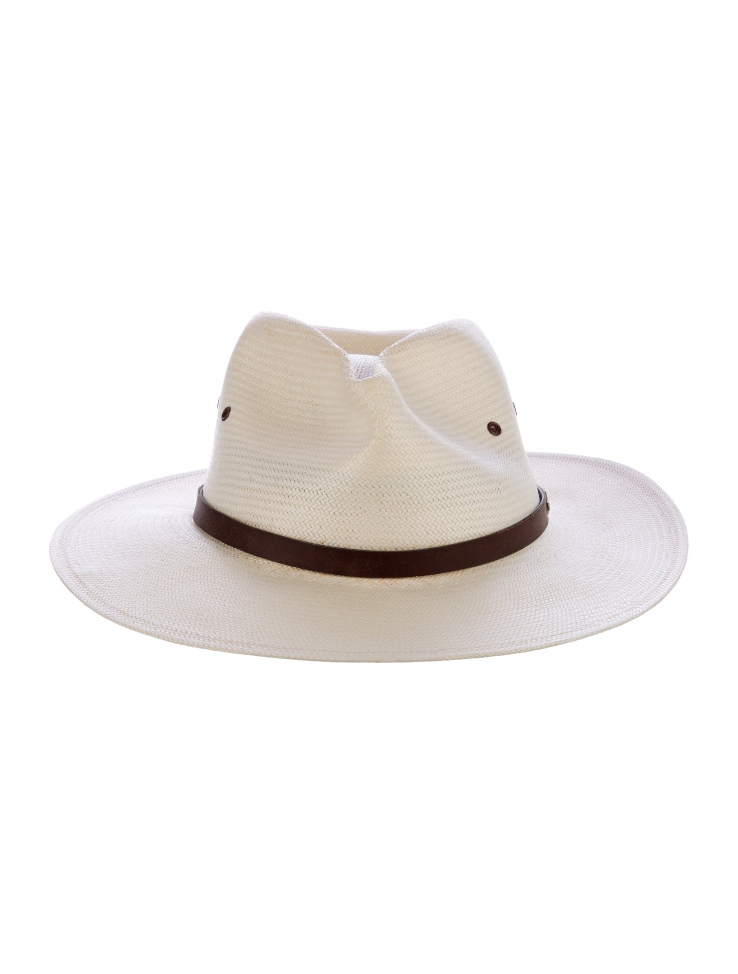 Stetson white pattern print straw hat