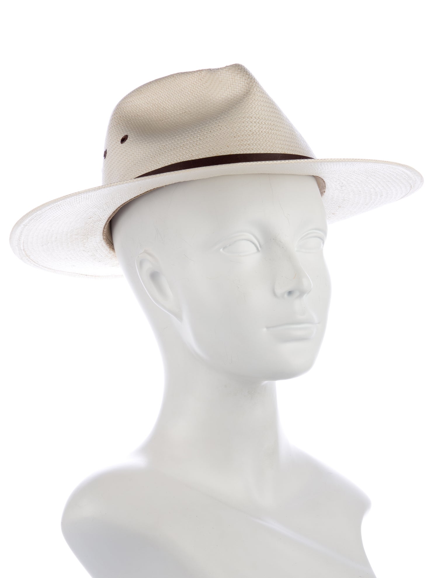 Stetson white pattern print straw hat