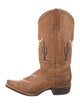Stetson Suede Colorblock Pattern Western Boots