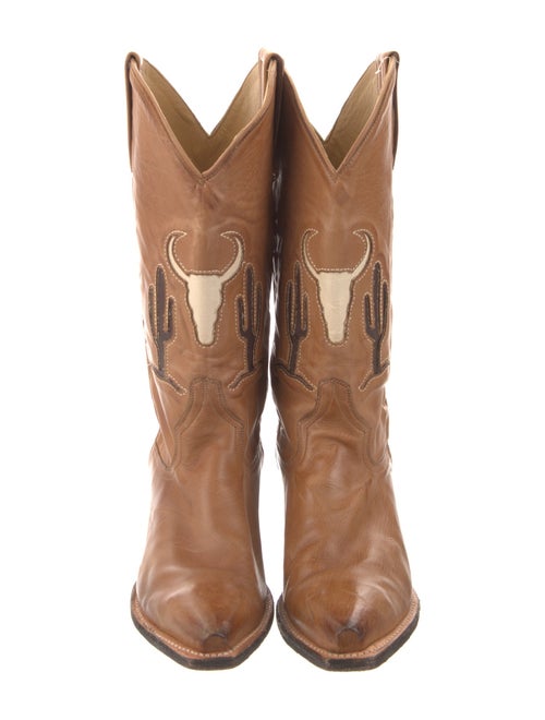 Stetson Suede Colorblock Pattern Western Boots