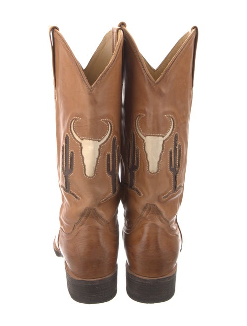 Stetson Suede Colorblock Pattern Western Boots