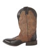 Stetson Leather Colorblock Pattern Western Boots