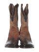 Stetson Leather Colorblock Pattern Western Boots