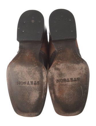 Stetson Leather Colorblock Pattern Western Boots