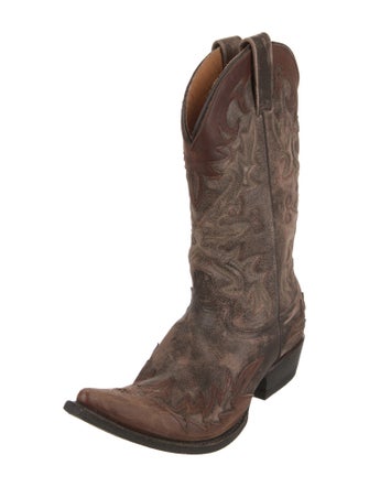 Stetson Leather Patterned Western Boots