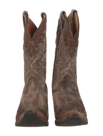 Stetson Leather Patterned Western Boots