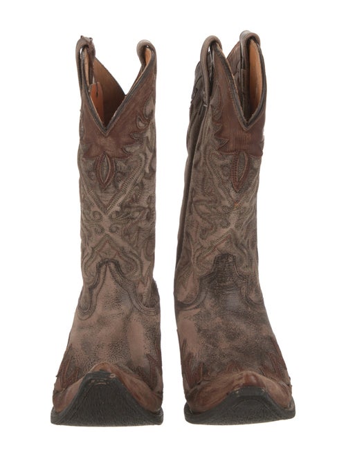 Stetson Leather Patterned Western Boots