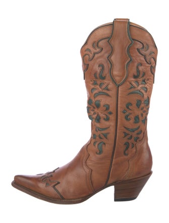 Stetson Leather Patterned Western Boots