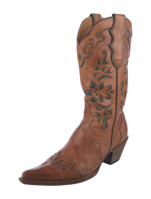 Stetson Leather Patterned Western Boots