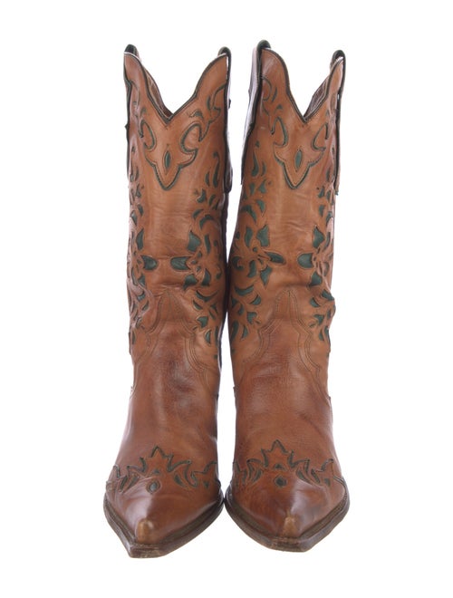 Stetson Leather Patterned Western Boots