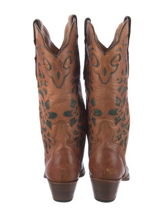 Stetson Leather Patterned Western Boots