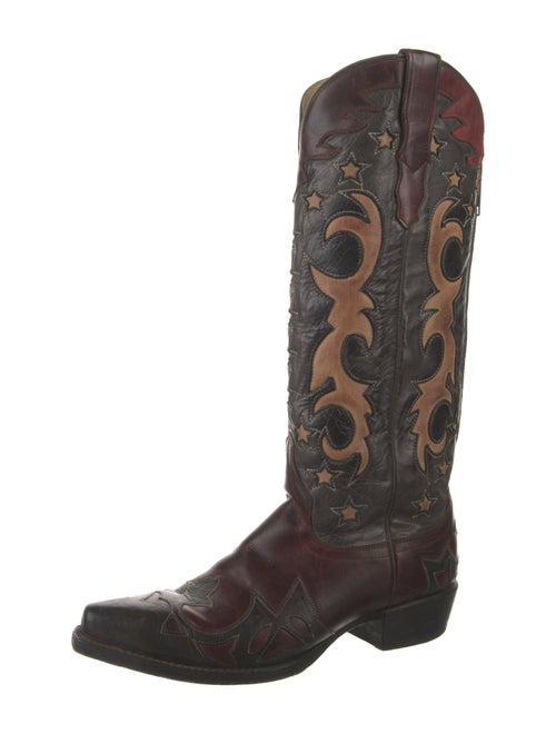 Stetson Leather Patterned Western Boots