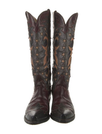 Stetson Leather Patterned Western Boots