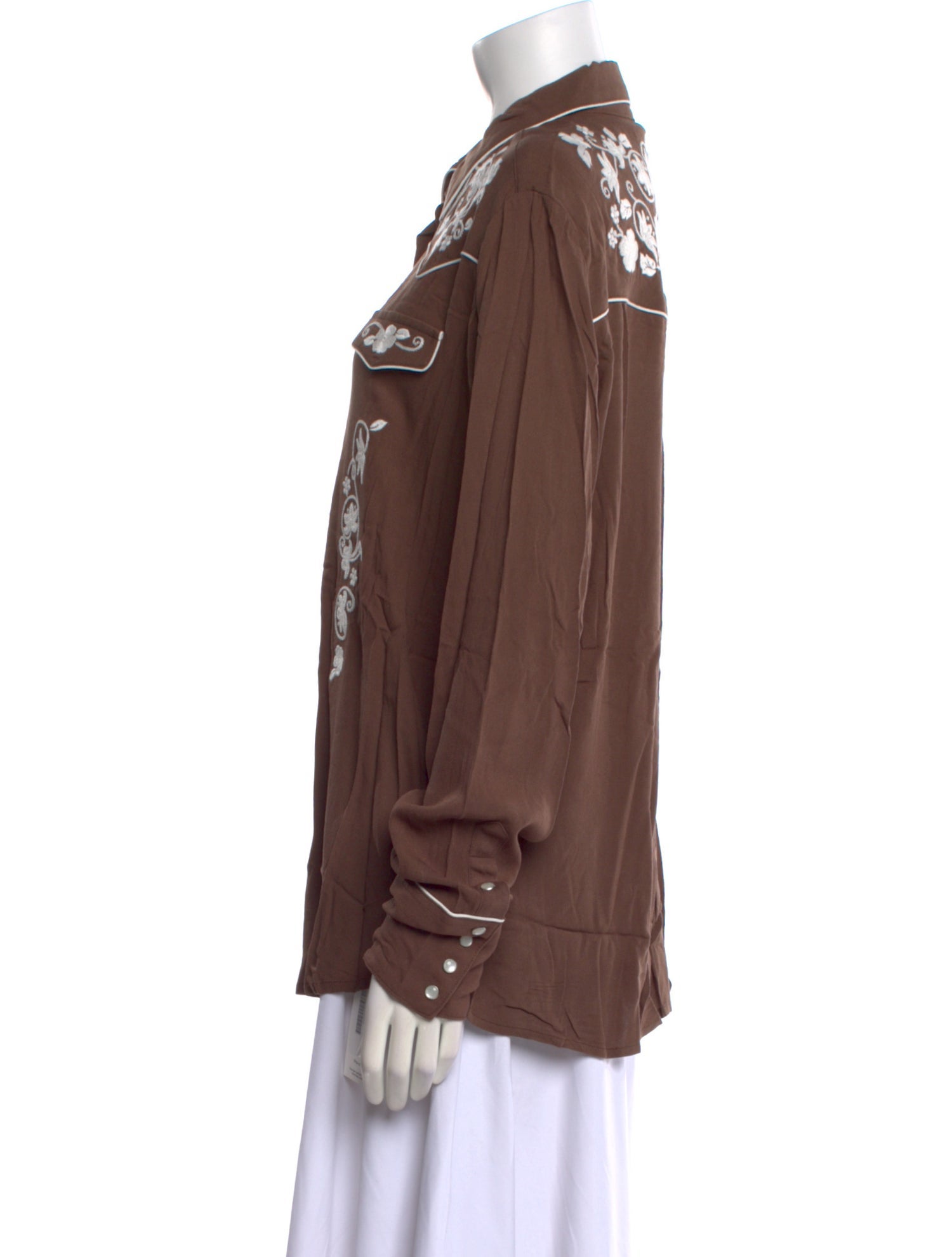 Stetson Printed Long Sleeve Button-Up Top w/ Tags