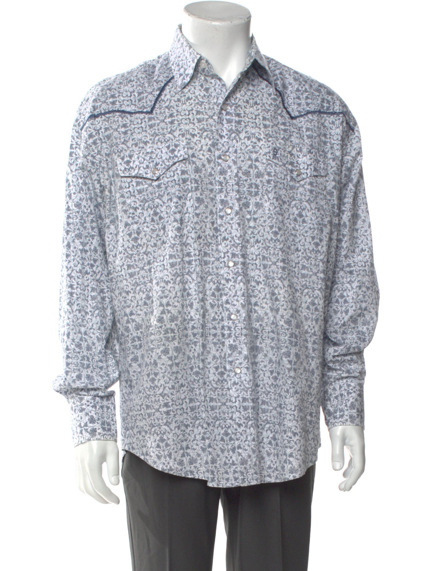 Stetson Printed Long Sleeve Dress Shirt