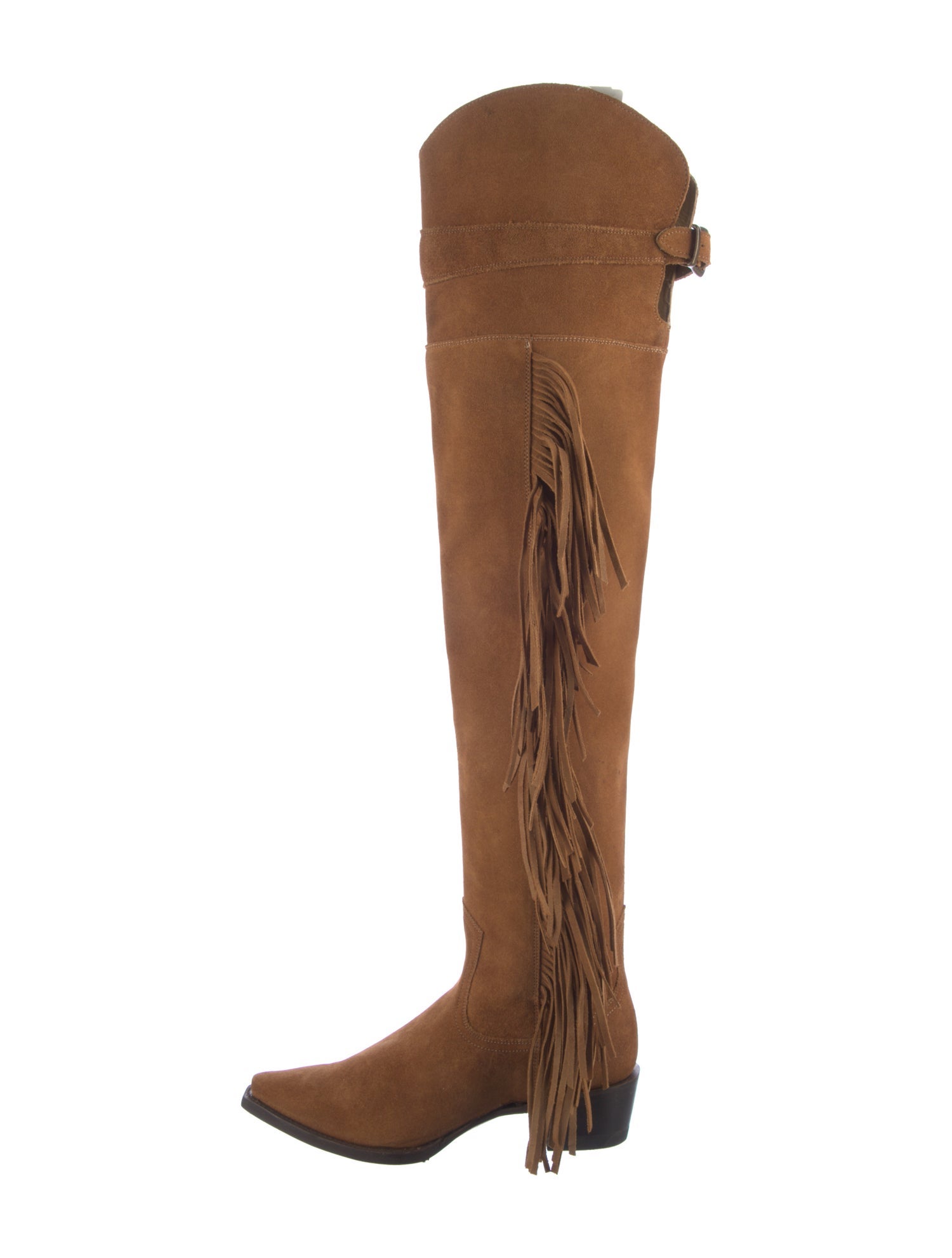 Stetson Leather Fringe Trim Accent Boots